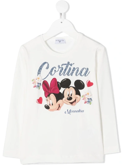 Shop Monnalisa Cortina Print T-shirt In White