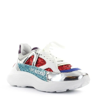 Shop Love Moschino Women's Multicolor Leather Sneakers