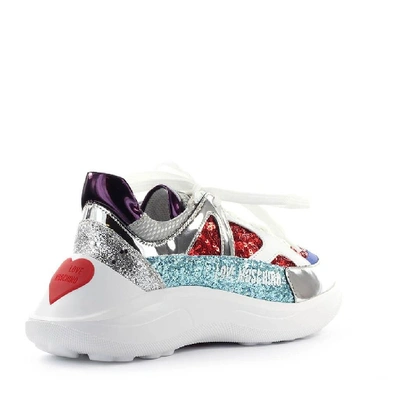 Shop Love Moschino Women's Multicolor Leather Sneakers