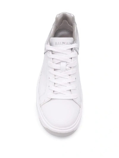 Shop Balmain Women's White Leather Sneakers