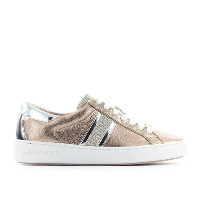 Michael Kors Keaton Stripe Rose Gold Sneaker In Pink | ModeSens