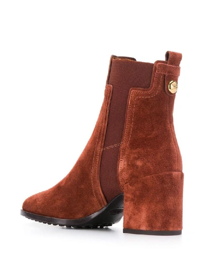 Shop Tod's Women's Brown Suede Ankle Boots