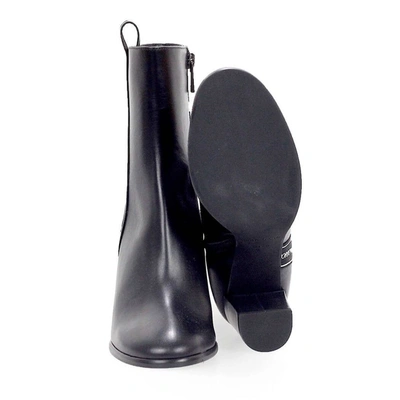 Shop Emporio Armani Women's Black Leather Ankle Boots