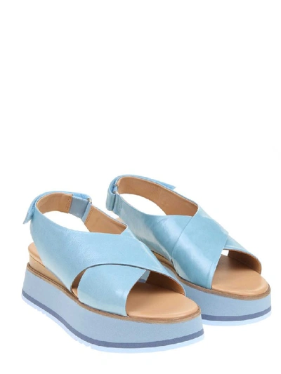 Shop Paloma Barceló Women's Light Blue Leather Sandals