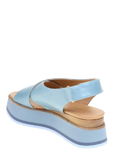 Shop Paloma Barceló Women's Light Blue Leather Sandals