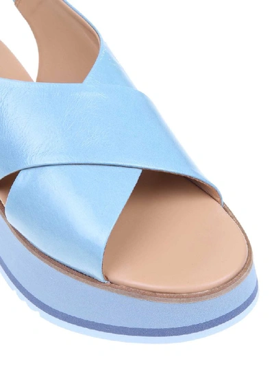 Shop Paloma Barceló Women's Light Blue Leather Sandals