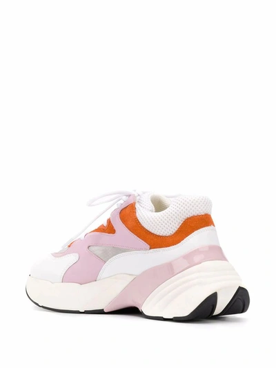 Shop Pinko Women's Pink Leather Sneakers