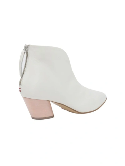 Shop Halmanera Women's White Leather Ankle Boots