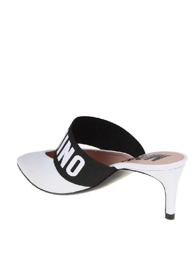 Shop Moschino Women's White Leather Sandals