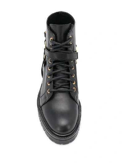 Shop Balmain Women's Black Leather Ankle Boots