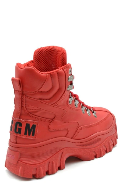 Shop Msgm Women's Red Leather Ankle Boots
