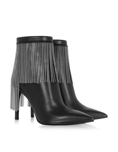 Shop Balmain Women's Black Leather Ankle Boots