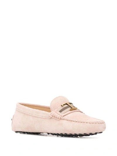 Shop Tod's Women's Pink Suede Loafers