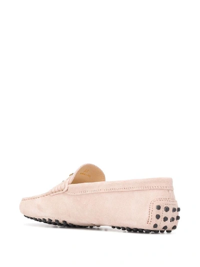 Shop Tod's Women's Pink Suede Loafers
