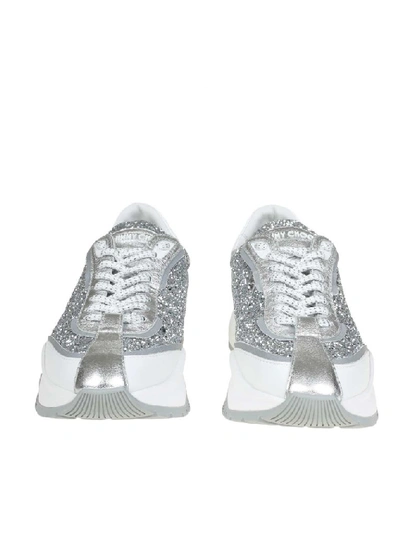 Shop Jimmy Choo Women's Silver Leather Sneakers