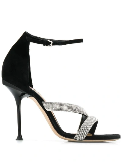 Shop Sergio Rossi Women's Black Leather Sandals