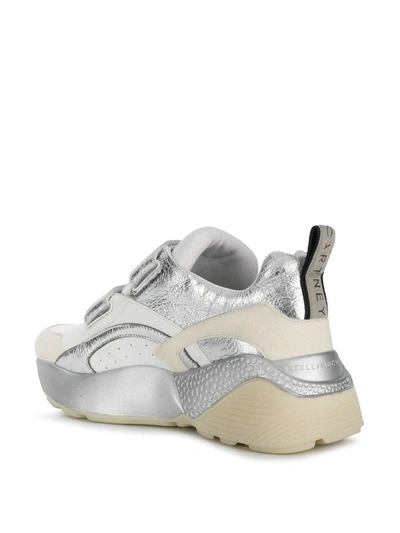 Shop Stella Mccartney Women's Silver Cotton Sneakers