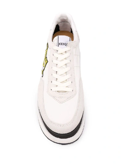 Shop Kenzo Women's White Polyamide Sneakers