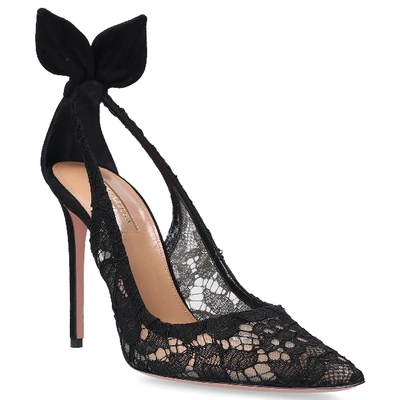 Shop Aquazzura Sandals Bow Tie In Black