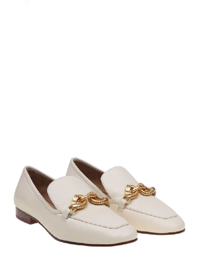 Shop Tory Burch Women's White Leather Loafers