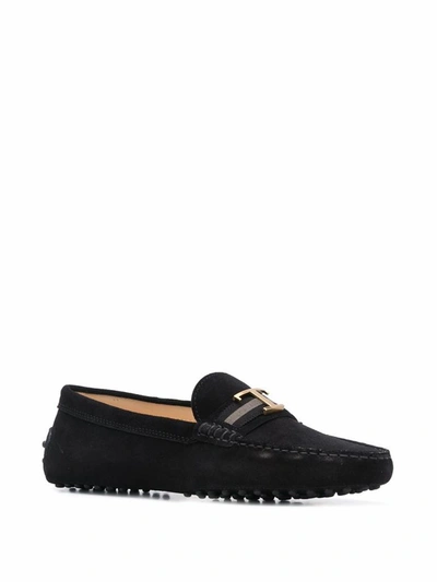 Shop Tod's Women's Black Suede Loafers