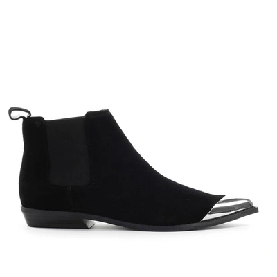 Shop Calvin Klein Women's Black Suede Ankle Boots