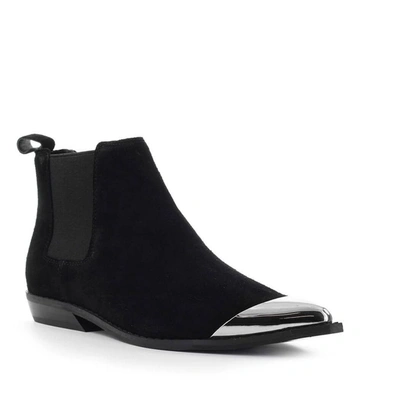 Shop Calvin Klein Women's Black Suede Ankle Boots