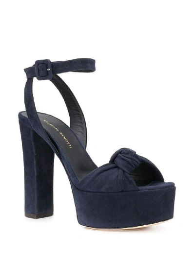 Shop Giuseppe Zanotti Design Women's Blue Suede Sandals