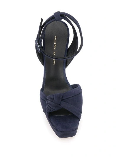 Shop Giuseppe Zanotti Design Women's Blue Suede Sandals