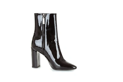 Shop Saint Laurent Women's Black Patent Leather Ankle Boots