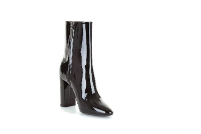 Shop Saint Laurent Women's Black Patent Leather Ankle Boots