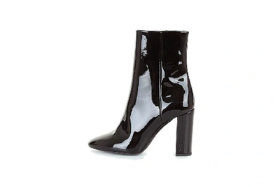 Shop Saint Laurent Women's Black Patent Leather Ankle Boots