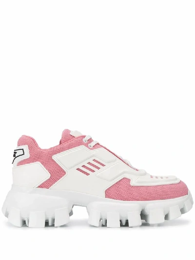 Shop Prada Women's Pink Polyamide Sneakers