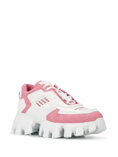 Shop Prada Women's Pink Polyamide Sneakers