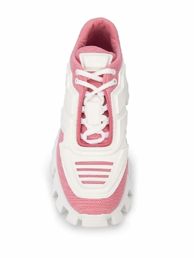 Shop Prada Women's Pink Polyamide Sneakers