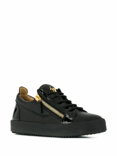 Shop Giuseppe Zanotti Design Women's Black Leather Sneakers