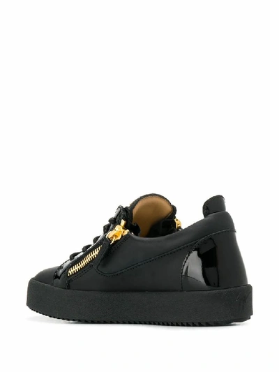 Shop Giuseppe Zanotti Design Women's Black Leather Sneakers