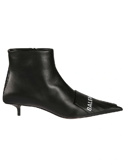 Shop Balenciaga Women's Black Leather Ankle Boots
