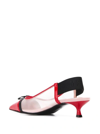 Shop Msgm Women's Red Leather Heels