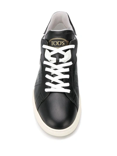 Shop Tod's Women's Black Leather Sneakers