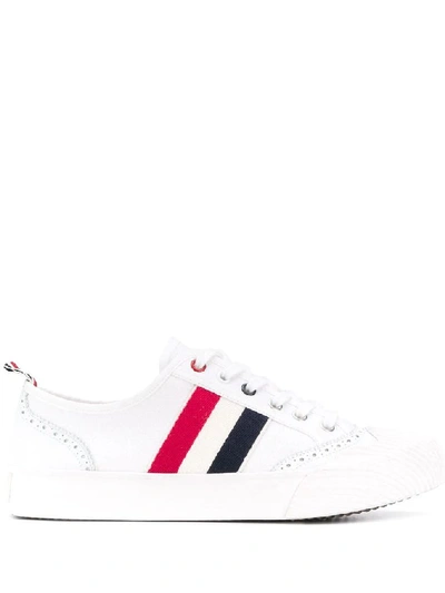 Shop Thom Browne Women's White Leather Sneakers