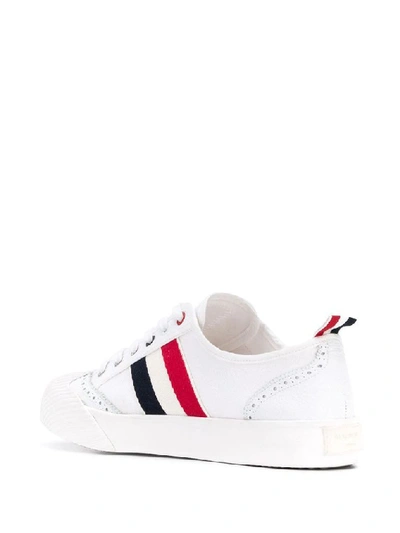 Shop Thom Browne Women's White Leather Sneakers