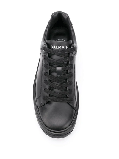 Shop Balmain Women's Black Leather Sneakers