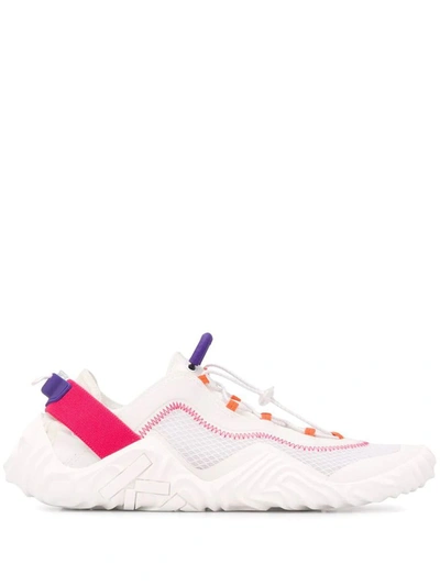 Shop Kenzo Women's White Polyester Sneakers