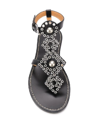 Shop Isabel Marant Women's Black Leather Sandals