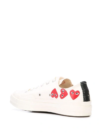 Shop Comme Des Garçons Play Women's White Cotton Sneakers