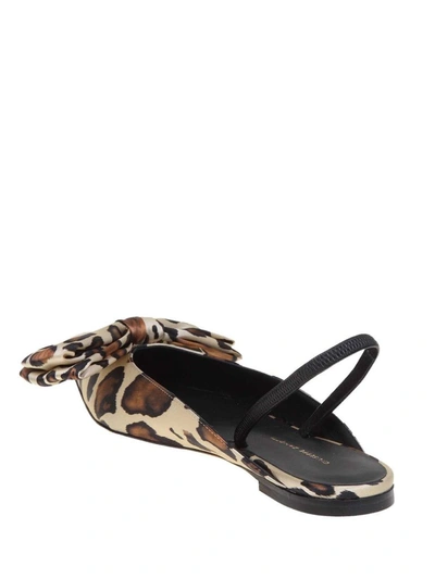 Shop Giuseppe Zanotti Design Women's Beige Silk Flats