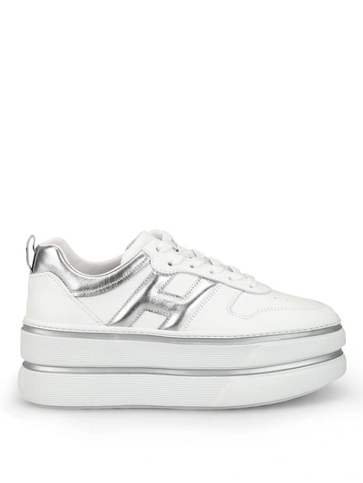 Shop Hogan Women's White Leather Sneakers