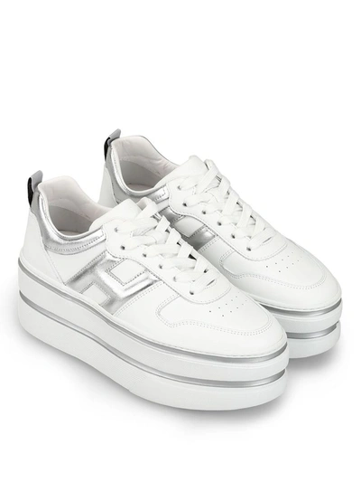 Shop Hogan Women's White Leather Sneakers