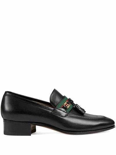 Shop Gucci Women's Black Leather Loafers